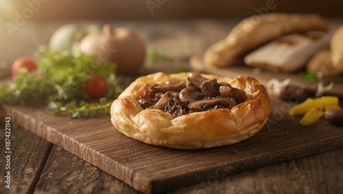 Baked mushroom and cheese p...