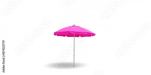 Pink beach umbrella isolate...