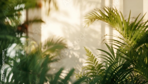 Out-of-focus tropical-theme...