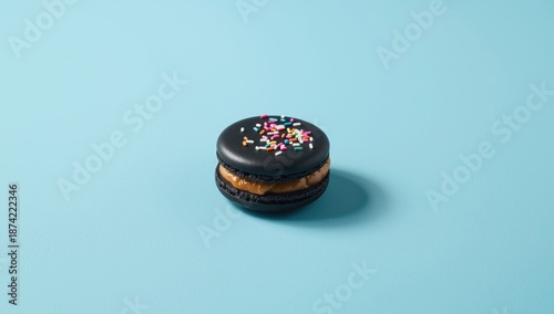 French-style black macaroon...