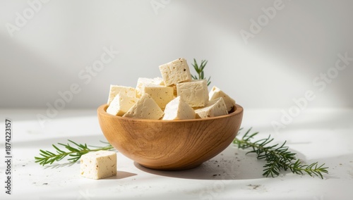Plant-derived tofu in a rus...