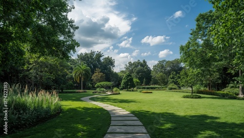 Scene of a summer park with...