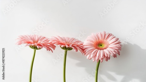 Line of pastel pink Gerber ...