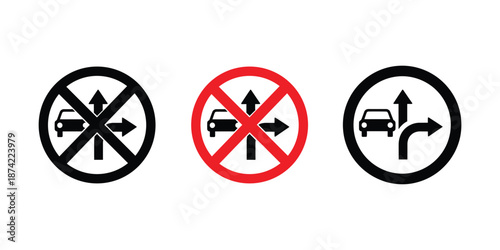 Traffic signs indicating no u turns or turns