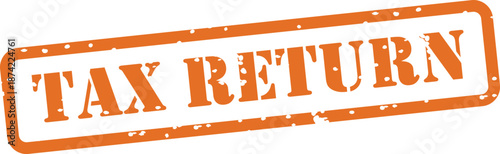 Orange tax return stamp seal