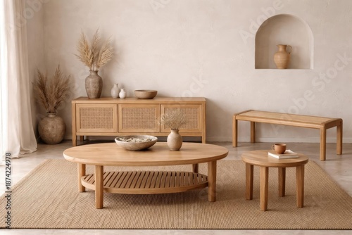 Stylish minimalist wooden f...