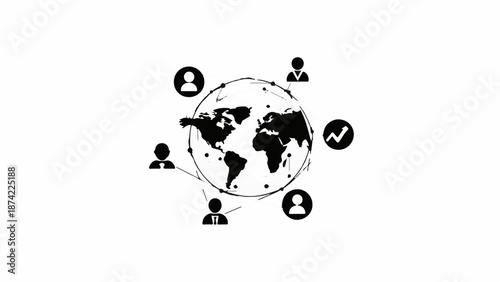 Global network connecting diverse people and business growth around the world