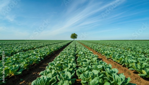 Fresh green cabbages in ope...