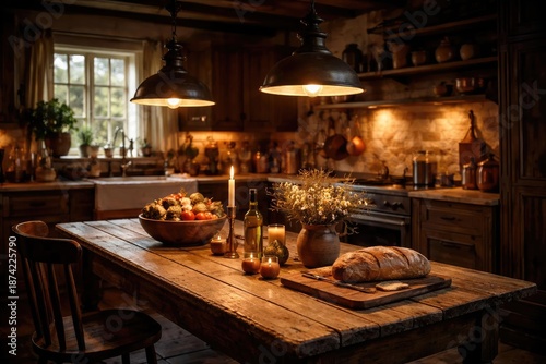 rustic kitchen featuring a ...