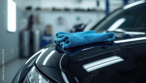 Blue microfiber cloth used ...