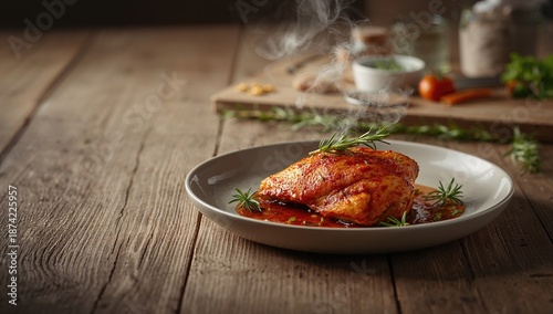 Roasted chicken breast with...