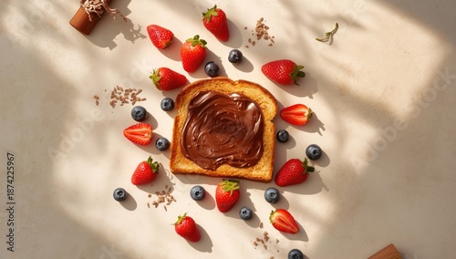 Arrangement of toasted brea...