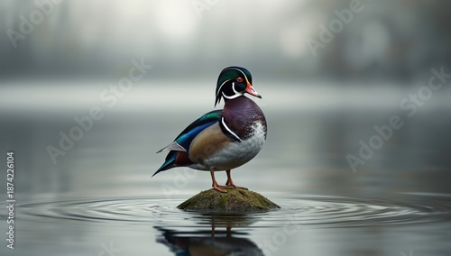 Waterfowl portrait of a mal...