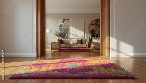 Bright handmade textile rug...