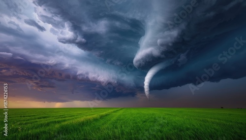 Massive twisting tornado in...