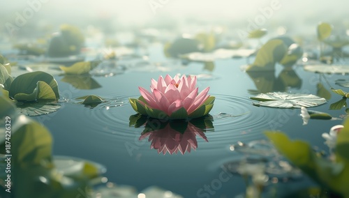 Pink lotus blossom resting ...