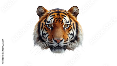 Tigers face in a detailed c...