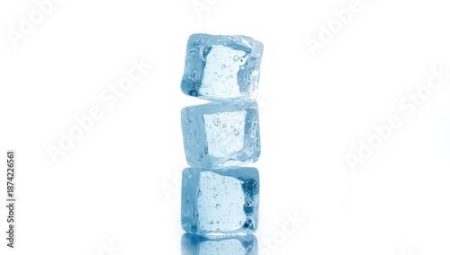 A trio of transparent ice c...