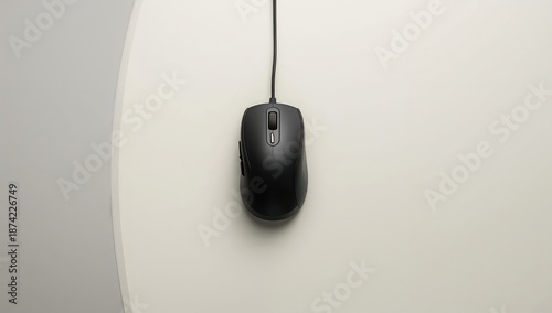 Corded black computer mouse...