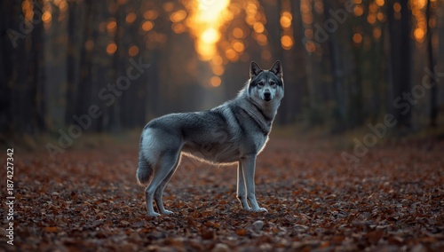 Wolfdog profile from rear w...