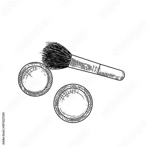 hand drawn blush line art vector illustration