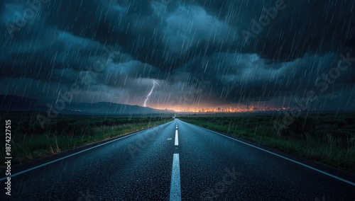 Deserted street extending i...