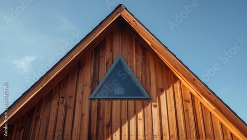 A-frame wooden building wit...