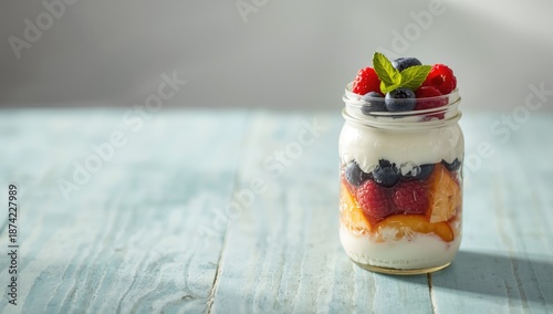 Fruit salad with yogurt in ...