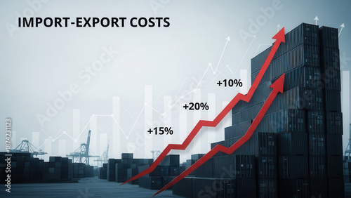 Rising import export costs with increasing graph trend