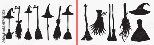 witch hat illustration, magic hat drawing, halloween hat artwork, wizard hat design, hand drawn witch clipart, spooky hat illustration, stock magic artwork

