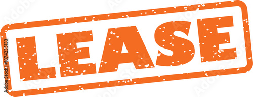 Orange grunge lease stamp