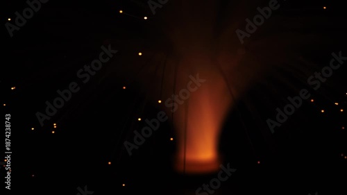 Fiber optic lamp changing colors montage