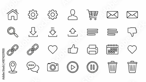 Collection of Hand Drawn Website and App Icons.