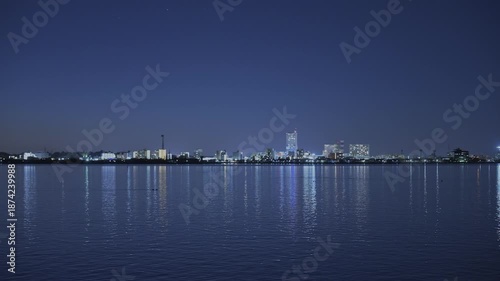 湖越しのきらめく土浦市街