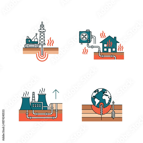 Geothermal energy production and utilization processes.