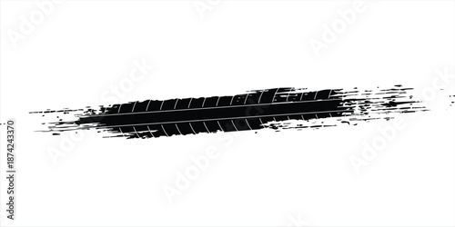 Auto tire tread grunge element. Car and motorcycle tire pattern, wheel tyre tread track. Black tyre print. Vector illustration isolated on white background.