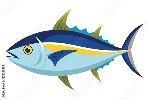 Dynamic Tuna Fish Jumping out of Water Surface for Sport Fishing and Marine Conservation Concepts