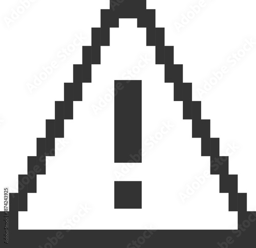 Pixel warning triangle with exclamation icon