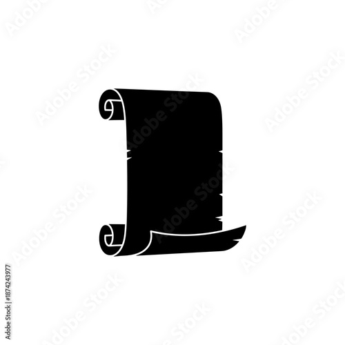 Silhouette icon of a historical presidential scroll document, solid black, clean vector