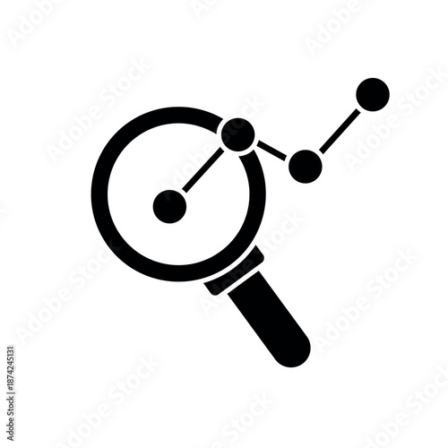 Icon a market research and global trend analysis, isolated against a clean background.