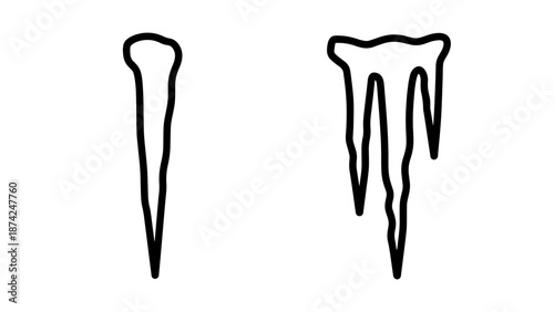 Icicles and Frozen Water Drops Icons for Winter Weather Graphics and Design