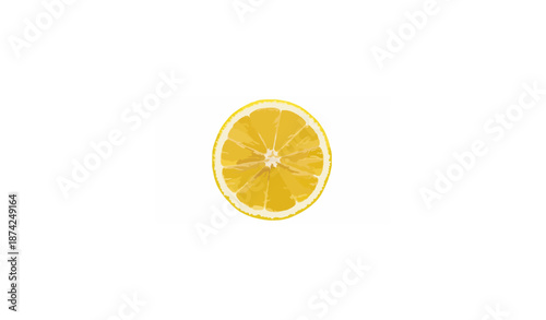 Fresh lemon slice isolated on white background with clipping path