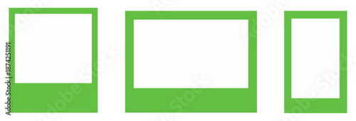 polaroid photo frame vector set