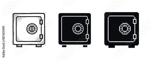 Illustration of safe design styles: sketch, solid, pixel art
