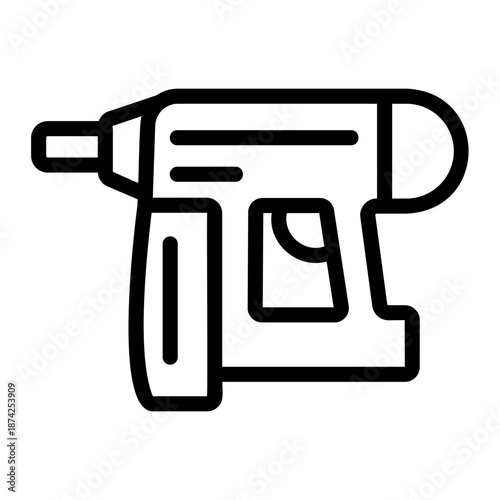 Nail gun Line Icon