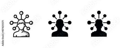 Abstract human figures with network connections