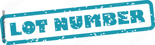 Grungy blue lot number stamp