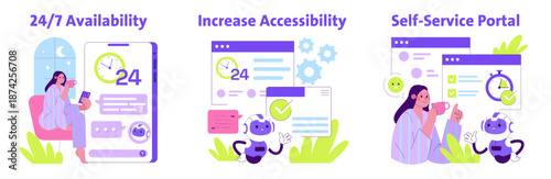 Streamlined Self-Service Portal Vector Illustration