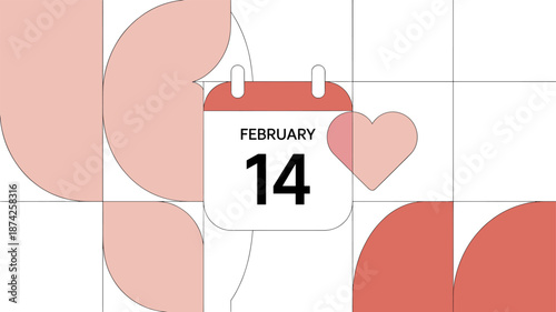 A calendar featuring a heart and the date February 14th, perfect for celebrating love.