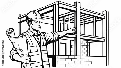 architect with blueprint